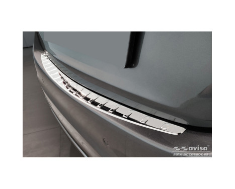 Chrome Stainless Steel Rear Bumper Protector suitable for Mercedes C-Class Sedan (W206) 2021- 'Ribs', Image 3