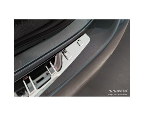 Chrome Stainless Steel Rear Bumper Protector suitable for Mercedes C-Class Sedan (W206) 2021- 'Ribs', Image 5