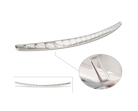 Chrome Stainless Steel Rear Bumper Protector suitable for Mercedes C-Class Sedan (W206) 2021- 'Ribs', Image 6