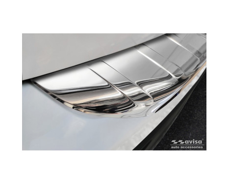 Chrome Stainless Steel Rear Bumper Protector suitable for Mercedes GLB (X247) 2019- 'Ribs', Image 4