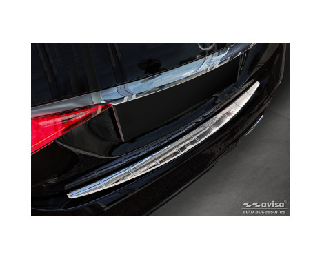 Chrome Stainless Steel Rear Bumper Protector suitable for Mercedes S-Class (W223) 2020- 'Ribs'