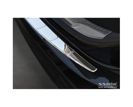Chrome Stainless Steel Rear Bumper Protector suitable for Mercedes S-Class (W223) 2020- 'Ribs', Image 4