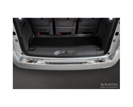 Chrome stainless steel rear bumper protector suitable for Volkswagen Multivan T7 2021- 'Ribs', Image 3