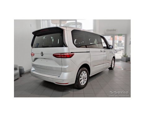 Chrome stainless steel rear bumper protector suitable for Volkswagen Multivan T7 2021- 'Ribs', Image 5