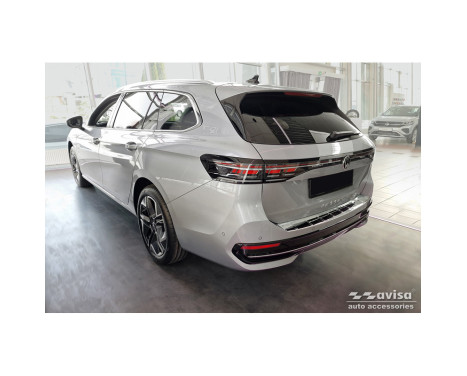 Chrome Stainless Steel Rear Bumper Protector suitable for Volkswagen Passat Variant (CJ5) 2023- 'Ribs', Image 5