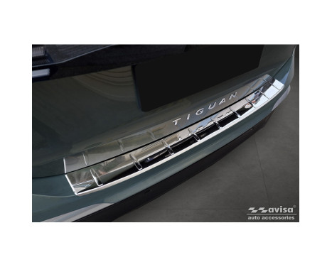 Chrome stainless steel rear bumper protector suitable for Volkswagen Tiguan (CT1) 2024- 'Ribs'