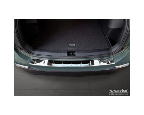 Chrome stainless steel rear bumper protector suitable for Volkswagen Tiguan (CT1) 2024- 'Ribs', Image 4