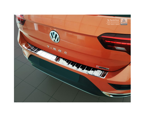 Chrome stainless steel Rear bumper protector Volkswagen T-Roc 11 / 2017- 'Ribs', Image 2