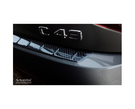 Genuine 3D Carbon Fiber Rear Bumper Protector Fit For Mercedes C-Class Coupe (C205) AMG Facelift 2019-, Image 2