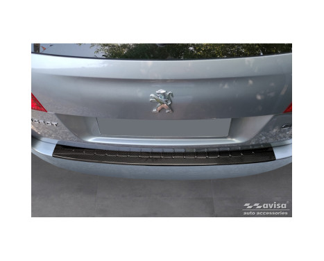 Genuine 3D Carbon Fiber Rear Bumper Protector Fit For Peugeot 508 I SW 2011-2014 & Facelift 2014-2018 'R, Image 3