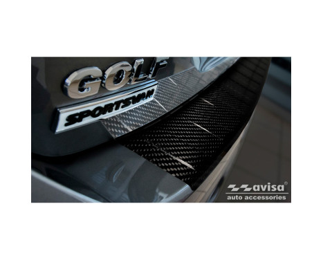 Genuine 3D Carbon Fiber Rear Bumper Protector Fit For Volkswagen Golf Sportsvan 2014-2017 & FL 2017-'Ri, Image 2