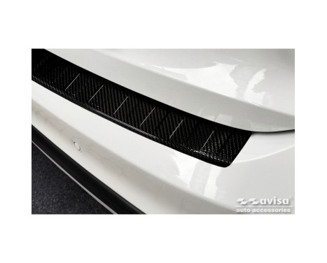 Genuine 3D Carbon Fiber Rear Bumper Protector suitable for Ford Focus Hatchback 5-door 2018- 'Ribs', Image 3