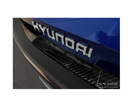 Genuine 3D Carbon Fiber Rear Bumper Protector suitable for Hyundai Bayon 2021- 'Ribs', Image 5