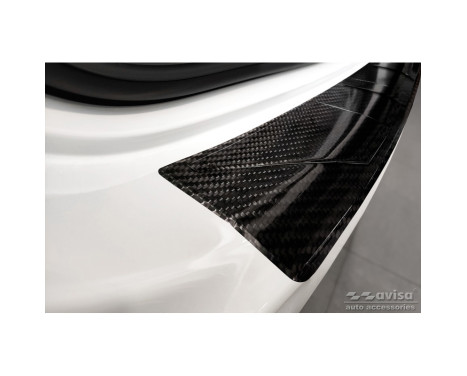 Genuine 3D Carbon Fiber Rear Bumper Protector suitable for Mercedes C-Class Touring S206 2021- 'Ribs', Image 3