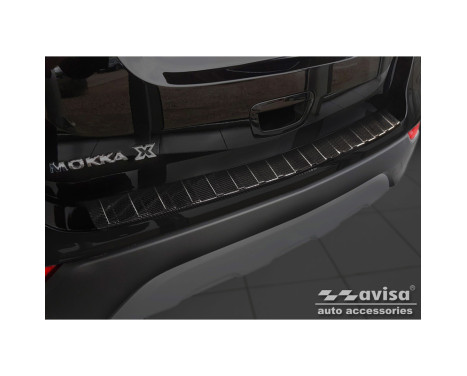 Genuine 3D Carbon Fiber Rear Bumper Protector suitable for Opel Mokka X Facelift 2016-2020 'Ribs'