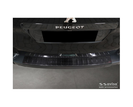 Genuine 3D Carbon Fiber Rear Bumper Protector suitable for Peugeot Traveler 2016- 'Ribs', Image 4