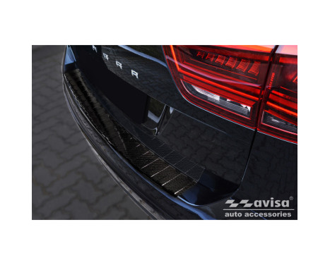 Genuine 3D Carbon Fiber Rear Bumper Protector suitable for Seat Alhambra 2010- 'Ribs'