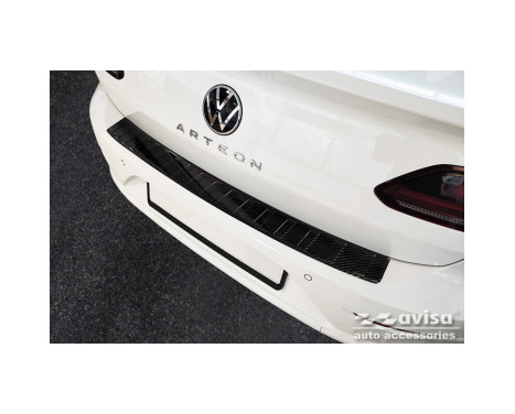 Genuine 3D Carbon Fiber Rear Bumper Protector suitable for Volkswagen Arteon 2017-2020 & FL 2020- 'Ribs', Image 2