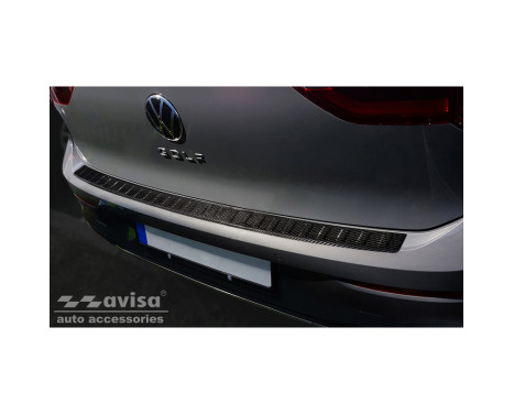 Genuine 3D Carbon Fiber Rear Bumper Protector suitable for Volkswagen Golf VIII HB 5-door 2020- 'Ribs'