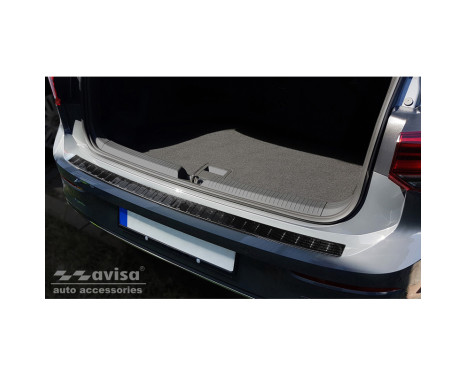 Genuine 3D Carbon Fiber Rear Bumper Protector suitable for Volkswagen Golf VIII HB 5-door 2020- 'Ribs', Image 2