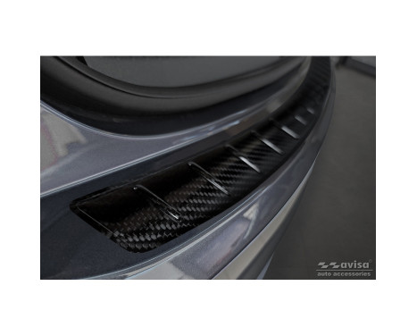 Genuine 3D Carbon Fiber Rear Bumper Protector suitable for Volkswagen Taigo 2021- 'Ribs', Image 3