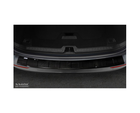 Genuine 3D Carbon Fiber Rear Bumper Protector suitable for Volvo V60 2018-'Ribs', Image 2
