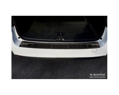 Genuine 3D Carbon Fiber Rear Bumper Protector suitable for Volvo V70 III Facelift 2014-2016 'Ribs', Image 2