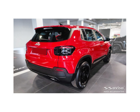 Matt black stainless steel rear bumper protector suitable for Jeep Avenger + EV 2023- 'Ribs', Image 5