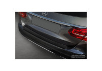 Matt black stainless steel rear bumper protector suitable for Mercedes C-Class W205 Kombi 2014-2021 'Ribs'