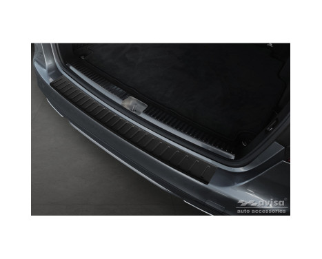 Matt black stainless steel rear bumper protector suitable for Mercedes C-Class W205 Kombi 2014-2021 'Ribs', Image 3