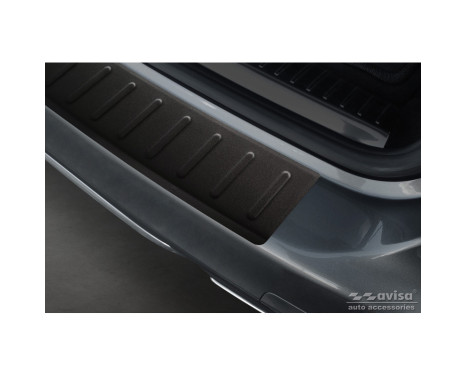 Matt black stainless steel rear bumper protector suitable for Mercedes C-Class W205 Kombi 2014-2021 'Ribs', Image 5