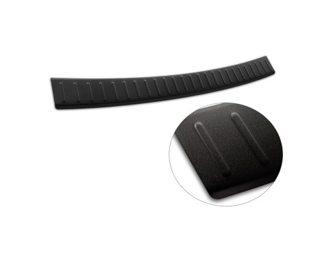 Matt black stainless steel rear bumper protector suitable for Mercedes C-Class W205 Kombi 2014-2021 'Ribs', Image 6