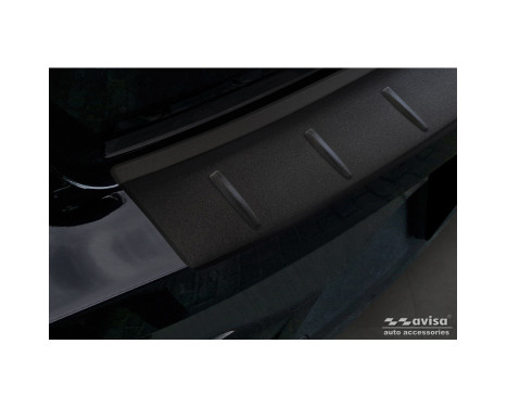 Matt black stainless steel rear bumper protector suitable for Polestar 2 2019-2023 & Facelift 2023 - 'Ribs', Image 2
