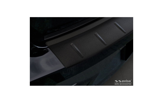Matt black stainless steel rear bumper protector suitable for Polestar 2 2019-2023 & Facelift 2023 - 'Ribs', Image 2