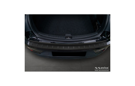 Matt black stainless steel rear bumper protector suitable for Polestar 2 2019-2023 & Facelift 2023 - 'Ribs', Image 3