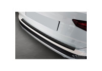 Matt black stainless steel rear bumper protector suitable for Seat Ateca 2016-2020 & FL 2020- 'Ribs'