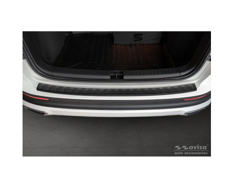 Matt black stainless steel rear bumper protector suitable for Seat Ateca 2016-2020 & FL 2020- 'Ribs', Image 3