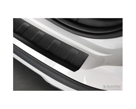 Matt black stainless steel rear bumper protector suitable for Seat Ateca 2016-2020 & FL 2020- 'Ribs', Image 5