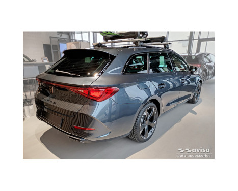 Matt black stainless steel rear bumper protector suitable for Seat Leon Sportstourer incl. FR / Cupra, Image 5