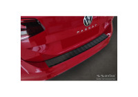 Matt black stainless steel rear bumper protector suitable for Volkswagen Passat 3G Variant 2014- 'Ribs'