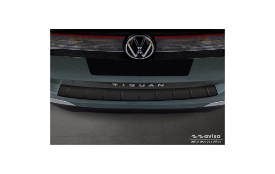 Matt black stainless steel Rear bumper protector suitable for Volvo EX30 2023 - 'Ribs', Image 2