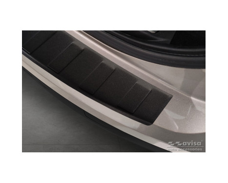 Matt black stainless steel rear bumper protector suitable for Volvo V90 9/2016- 'Ribs', Image 5