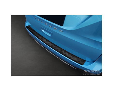 Matte Black Aluminum Bumper Protector Fits Ford Tourneo Connect III 2022- 'Riffled Plate'