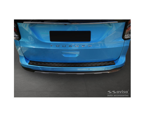 Matte Black Aluminum Bumper Protector Fits Ford Tourneo Connect III 2022- 'Riffled Plate', Image 2
