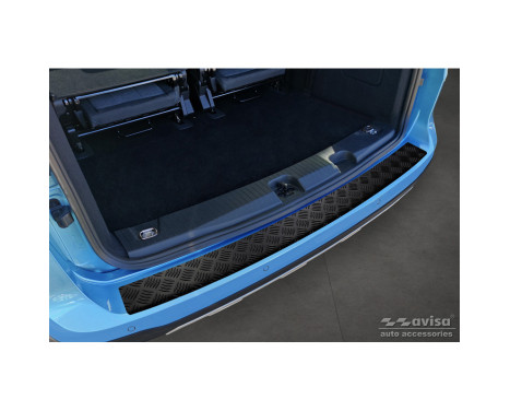 Matte Black Aluminum Bumper Protector Fits Ford Tourneo Connect III 2022- 'Riffled Plate', Image 3