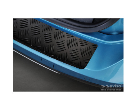 Matte Black Aluminum Bumper Protector Fits Ford Tourneo Connect III 2022- 'Riffled Plate', Image 5