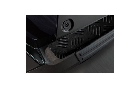 Matte Black Aluminum Bumper Protector Fits Toyota Corolla Cross 2022- 'Riffled Plate', Image 4
