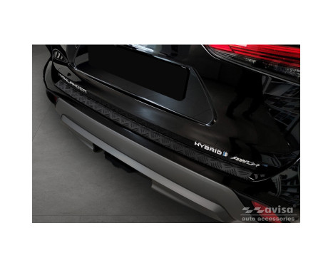 Matte Black Aluminum Bumper Protector Fits Toyota Highlander IV (XU70) 2020- 'Riffled Pla, Image 3