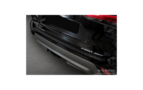 Matte Black Aluminum Bumper Protector Fits Toyota Highlander IV (XU70) 2020- 'Riffled Pla, Image 3