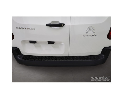 Matte black Aluminum Bumper protector suitable for Citroën Berlingo (Multispace) & Peugeot Par, Image 2